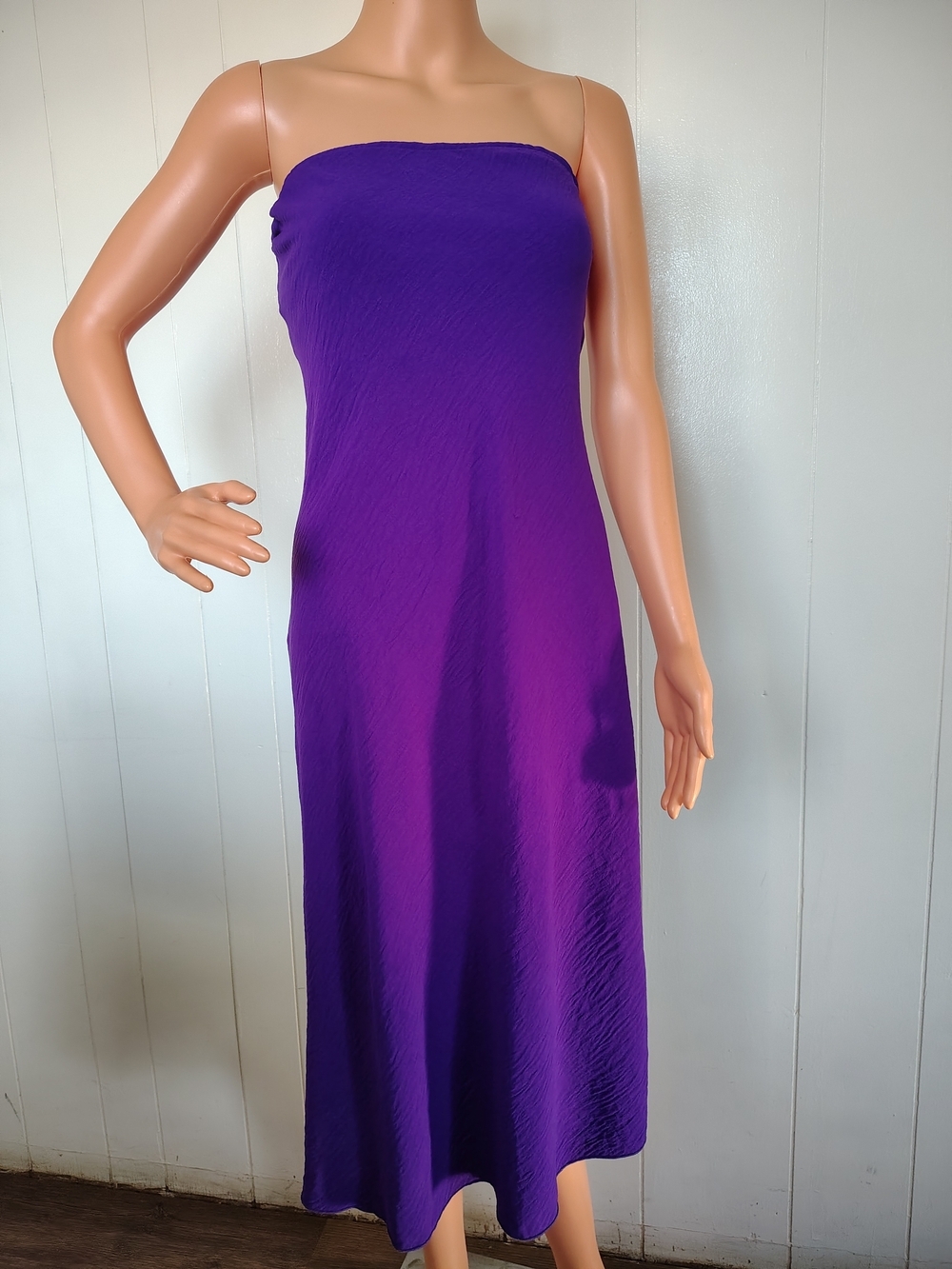 See You Monday Strapless Purple Maxi Dress Size M.